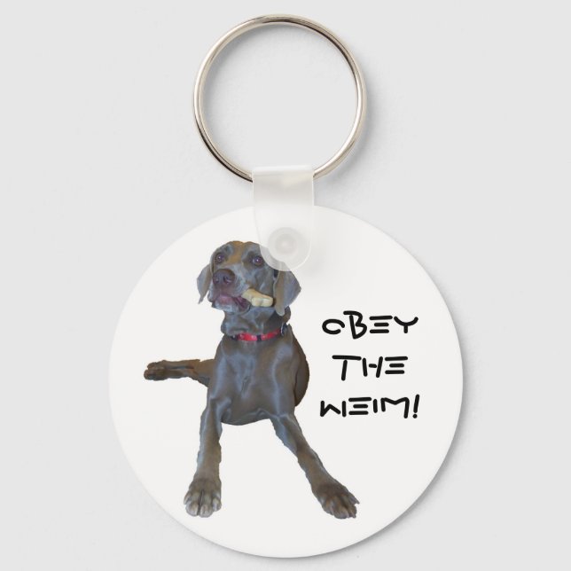 ObeytheWeim! weimaraner Keychain (Front)