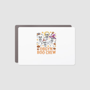 OBGYN Boo Crew Nurse Skeleton Dancing Halloween Sp Car Magnet