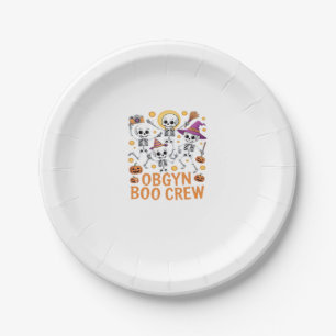 OBGYN Boo Crew Nurse Skeleton Dancing Halloween Sp Paper Plates