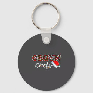 Obgyn Crew Christmas Lights Santa Hat Keychain
