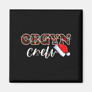 Obgyn Crew Christmas Lights Santa Hat Magnet