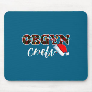 Obgyn Crew Christmas Lights Santa Hat  Mouse Pad