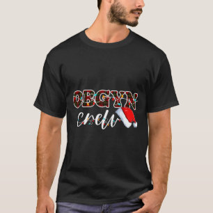 Obgyn Crew Christmas Lights Santa Hat T-Shirt