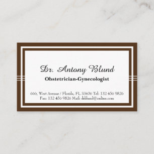 OBGYN Doctor Obstetrician Gynecologist  Elegant Business Card