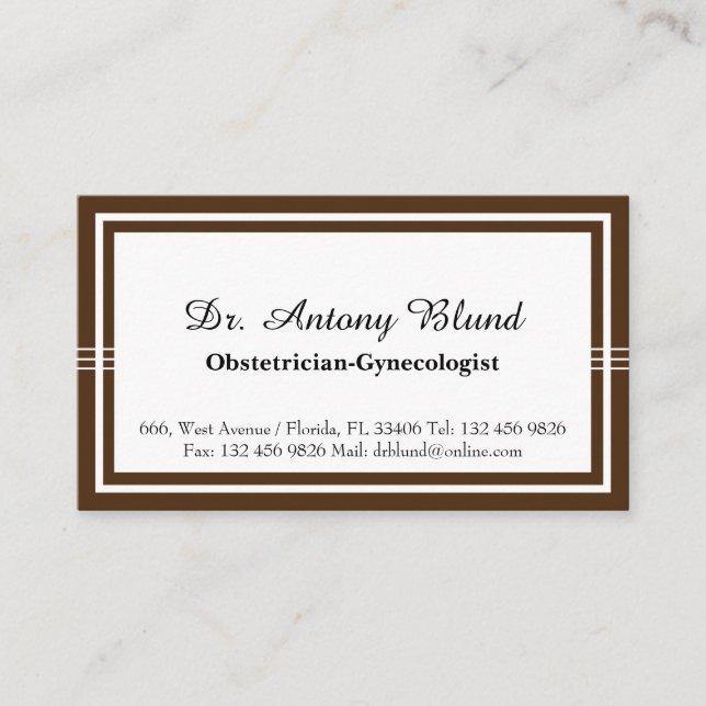 OBGYN Doctor Obstetrician Gynecologist  Elegant Business Card (Front)