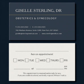 OBGYN Doctor Office Appointment Reminder Business Card