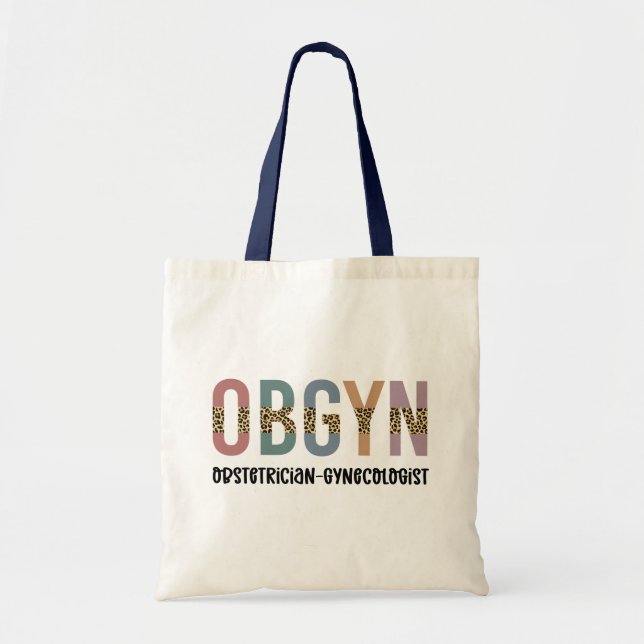 OBGYN Obstetrician Gynecologist Leopard Print Tote Bag (Front)