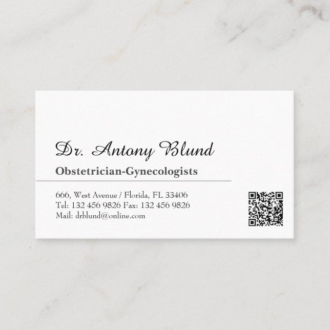 OBGYN Obstetrician Gynecologists Doctor physician Business Card (Front)