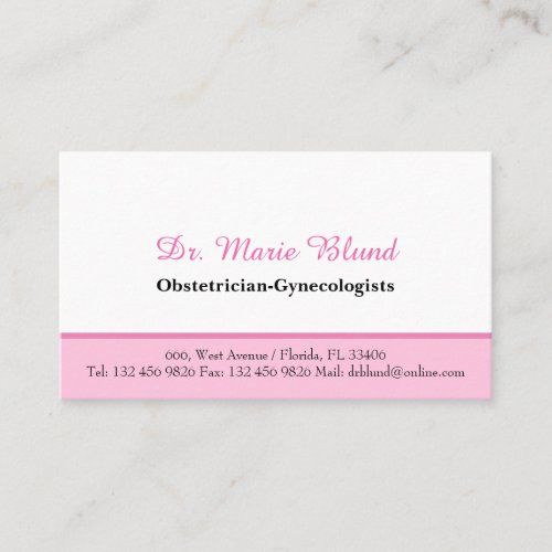 OBGYN Obstetrician Gynecologists Doctor Physician Business Card