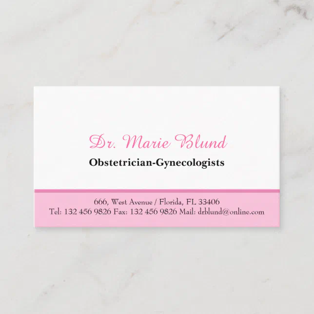 OBGYN Obstetrician Gynecologists Doctor Physician Business Card | Zazzle