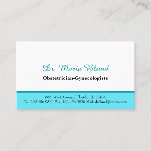OBGYN Obstetrician Gynecologists Doctor Physician Business Card