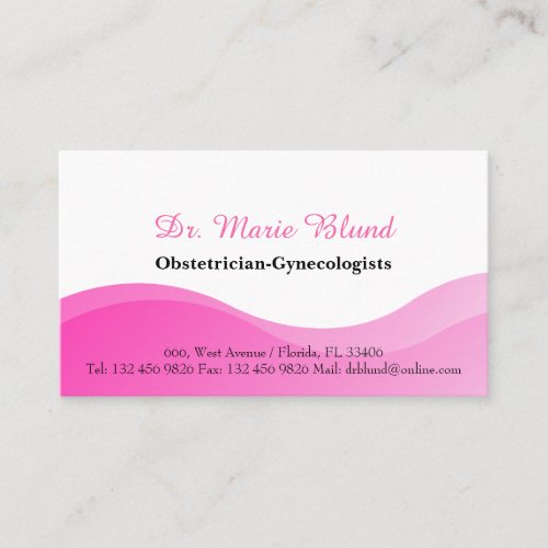 OBGYN Obstetrician Gynecologists Doctor Physician  Business Card
