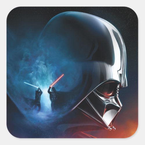 Obi_Wan Kenobi  Darth Vader Duel Collage Square Sticker