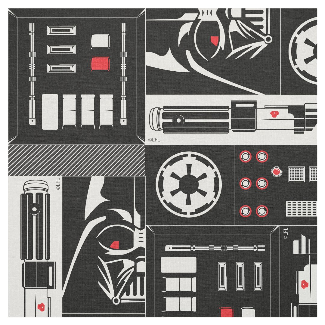 Obi-Wan Kenobi | Darth Vader Icon Collage Pattern Fabric