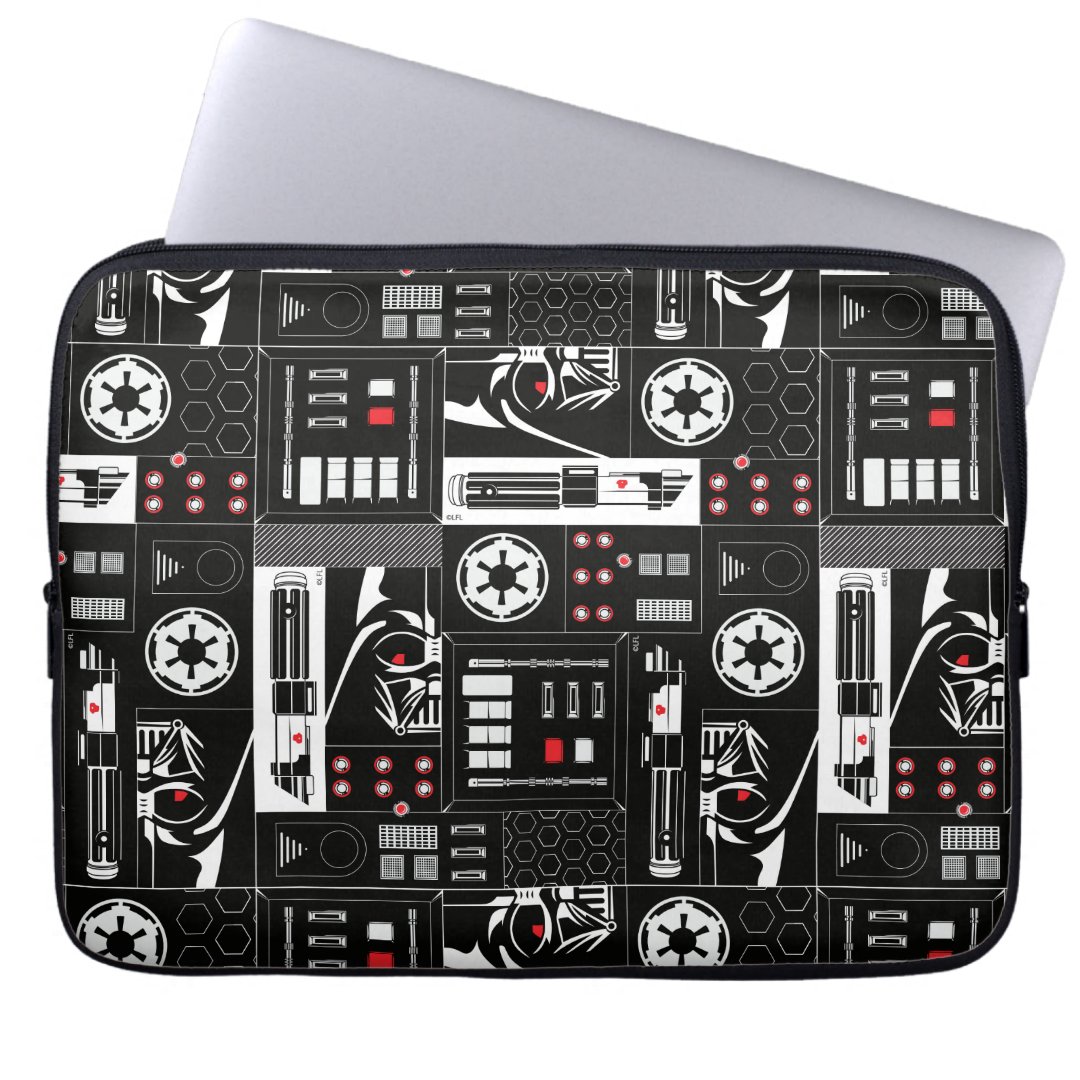 Obi-Wan Kenobi | Darth Vader Icon Collage Pattern Laptop Sleeve (Front)