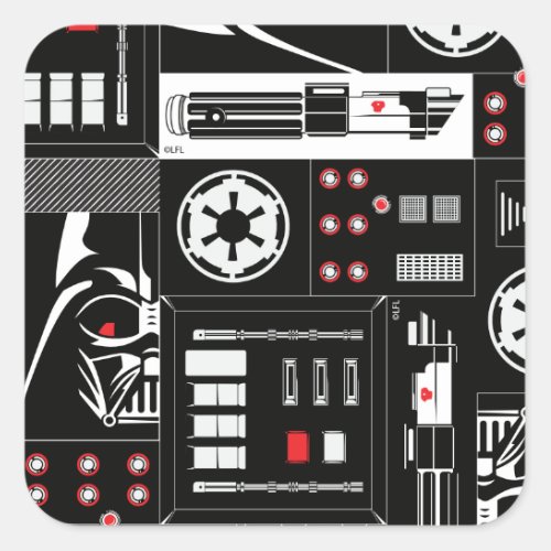 Obi_Wan Kenobi  Darth Vader Icon Collage Pattern Square Sticker