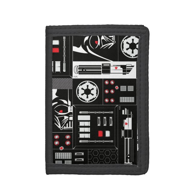 Obi-Wan Kenobi | Darth Vader Icon Collage Pattern Trifold Wallet (Front Vertical)