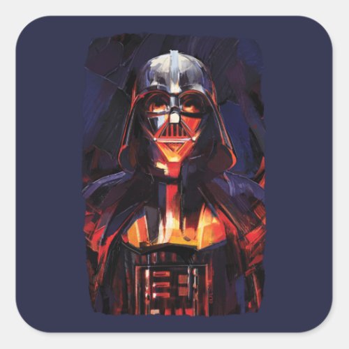 Obi_Wan Kenobi  Darth Vader Painted Illustration Square Sticker