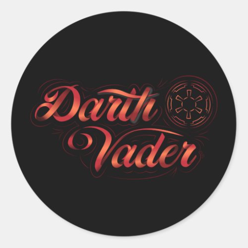 Obi_Wan Kenobi  Darth Vader Ribbon Name Classic Round Sticker