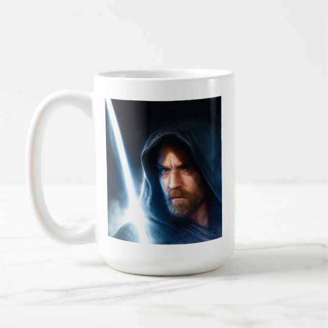 Obi-Wan Kenobi | Galaxy Lightsaber Illustration Coffee Mug (Left)