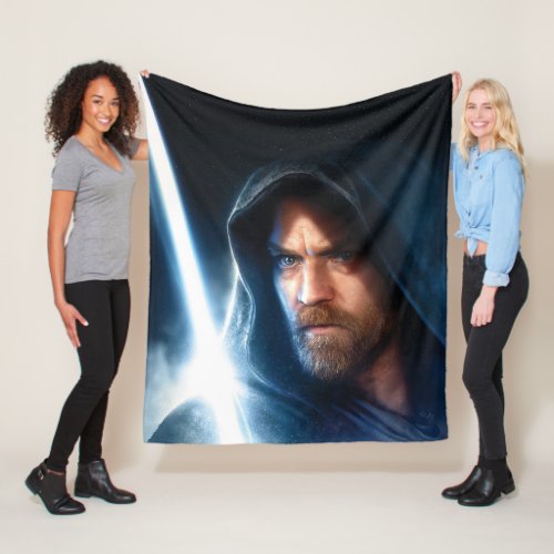 Obi_Wan Kenobi  Galaxy Lightsaber Illustration Fleece Blanket