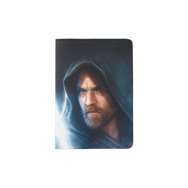 Obi-Wan Kenobi | Galaxy Lightsaber Illustration Passport Holder (Front)