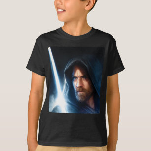 Obi-Wan Kenobi Galaxy Lightsaber Illustration T-Shirt