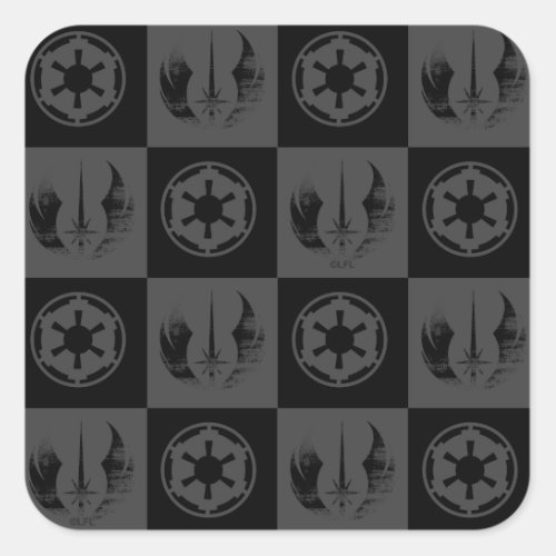 Obi_Wan Kenobi  Jedi and Galactic Empire Pattern Square Sticker