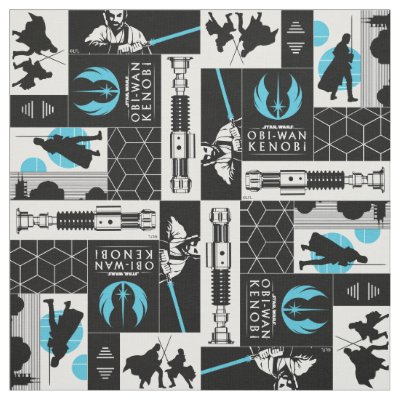 Obi-Wan Kenobi | Jedi Icon Collage Pattern Fabric