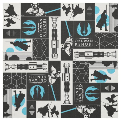 Obi-Wan Kenobi | Jedi Icon Collage Pattern Fabric