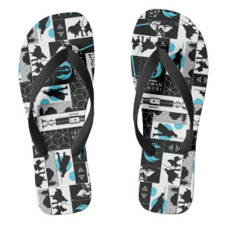 Obi-Wan Kenobi | Jedi Icon Collage Pattern Flip Flops