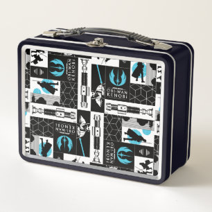 Obi-Wan Kenobi   Jedi Icon Collage Pattern Metal Lunch Box
