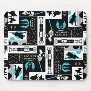 Obi-Wan Kenobi   Jedi Icon Collage Pattern Mouse Pad