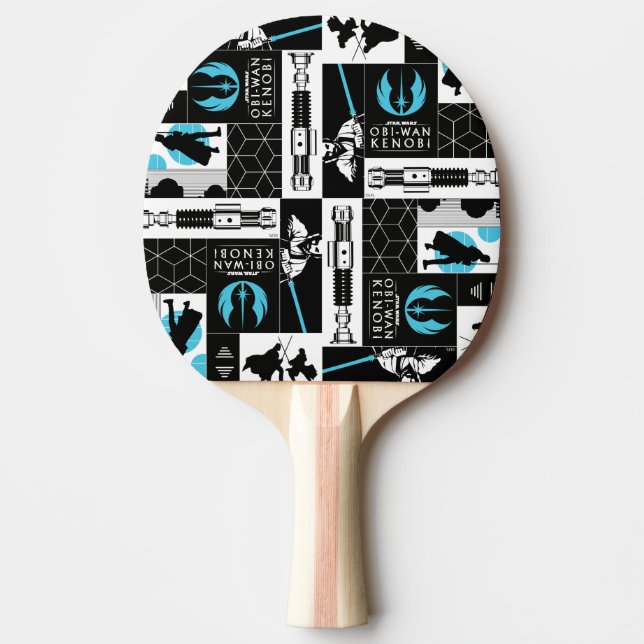 Obi-Wan Kenobi | Jedi Icon Collage Pattern Ping Pong Paddle (Front)