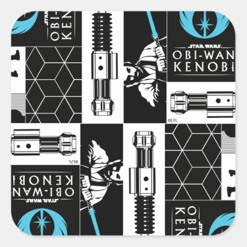 Obi_Wan Kenobi  Jedi Icon Collage Pattern Square Sticker