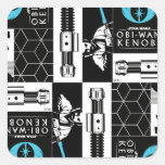 Obi-Wan Kenobi | Jedi Icon Collage Pattern Square Sticker