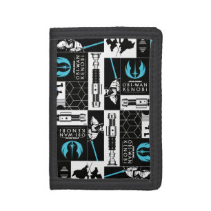 Obi-Wan Kenobi   Jedi Icon Collage Pattern Tri-fold Wallet