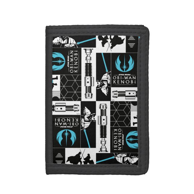 Obi-Wan Kenobi | Jedi Icon Collage Pattern Trifold Wallet (Front Vertical)