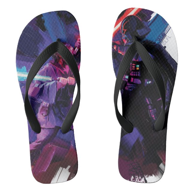 Obi-Wan Kenobi | Lightsaber Duel Illustration Flip Flops (Footbed)
