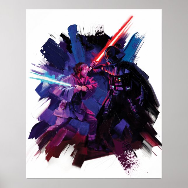 Obi-Wan Kenobi | Lightsaber Duel Illustration Poster (Front)
