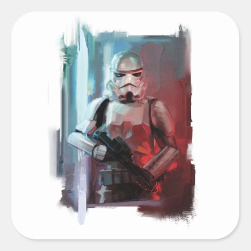 Obi_Wan Kenobi  Stormtrooper Painted Illustration Square Sticker