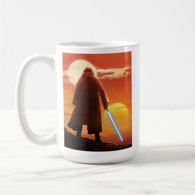 Obi-Wan Kenobi | Tatooine Sunset Illustration Coffee Mug (Left)