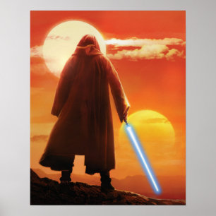 Obi-Wan Kenobi   Tatooine Sunset Illustration Poster