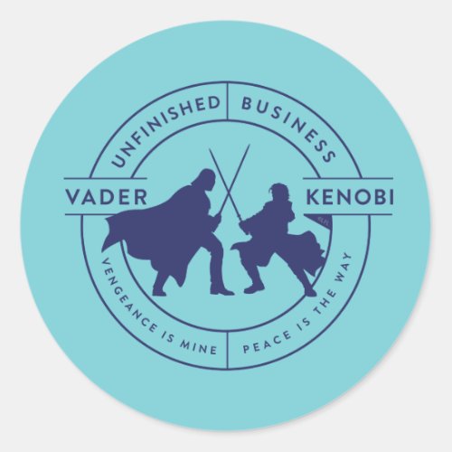 Obi_Wan Kenobi  Vader  Kenobi Outline Badge Classic Round Sticker