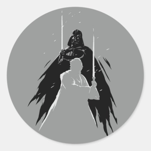 Obi_Wan Kenobi  Vader  Obi_Wan Overalp Sketch Classic Round Sticker