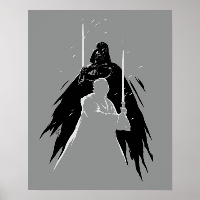 Obi-Wan Kenobi | Vader & Obi-Wan Overalp Sketch Poster (Front)
