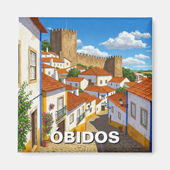 Obidos Portugal Travel Magnet (Front)