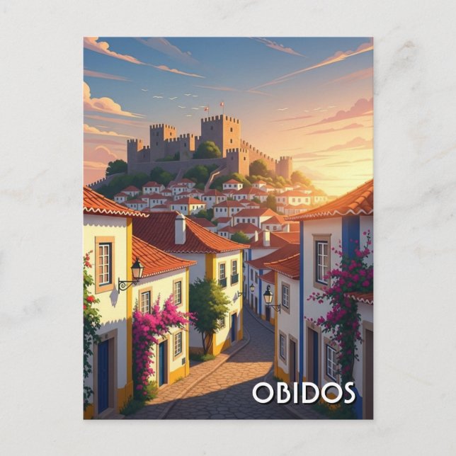Obidos Portugal Travel Postcard (Front)