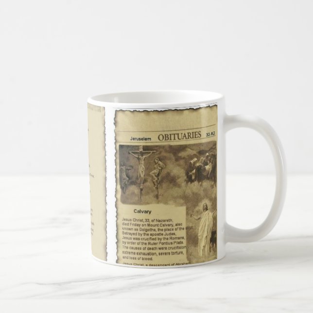Obituary of Jesus Christ The Good Shepherd Coffee Mug (Right)