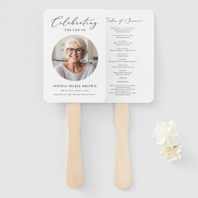 Obituary Order Of Service Memorial Funeral Program Hand Fan (Front and Back)